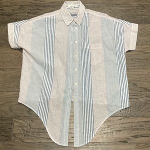 Madewell Front-Tie Button Down Short Sleeve Blouse size xs